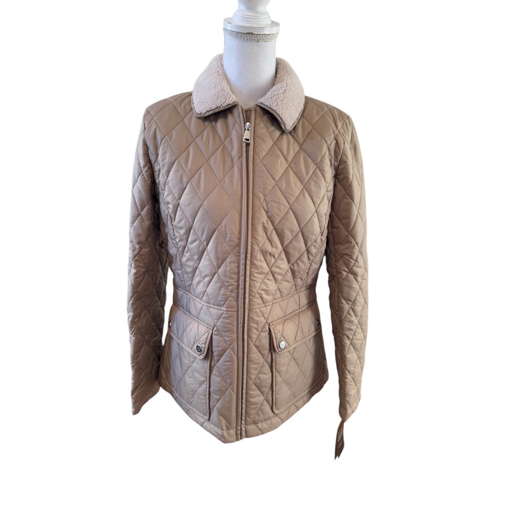 Ralph Lauren LRL Short Diamond Quilted Jacket Birch Tan S - Picture 2 of 7